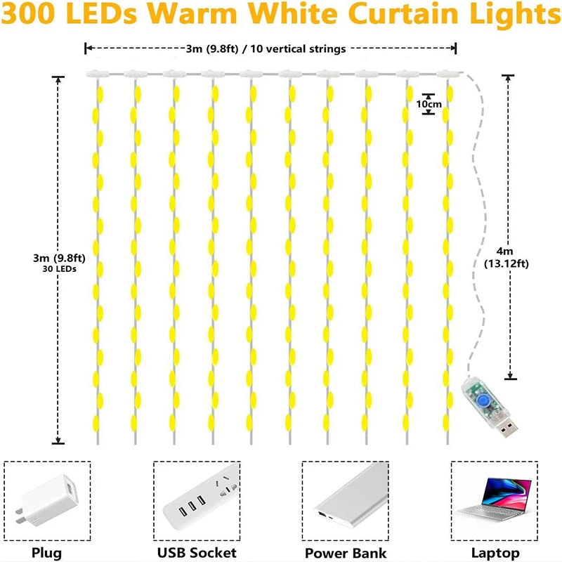 3M LED Lights String Fairy Decoration 